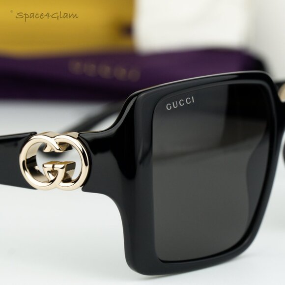 BRAND NEW Gucci GG1692S 001 Black Grey Square Women Sunglasses GG 1692S main image 9